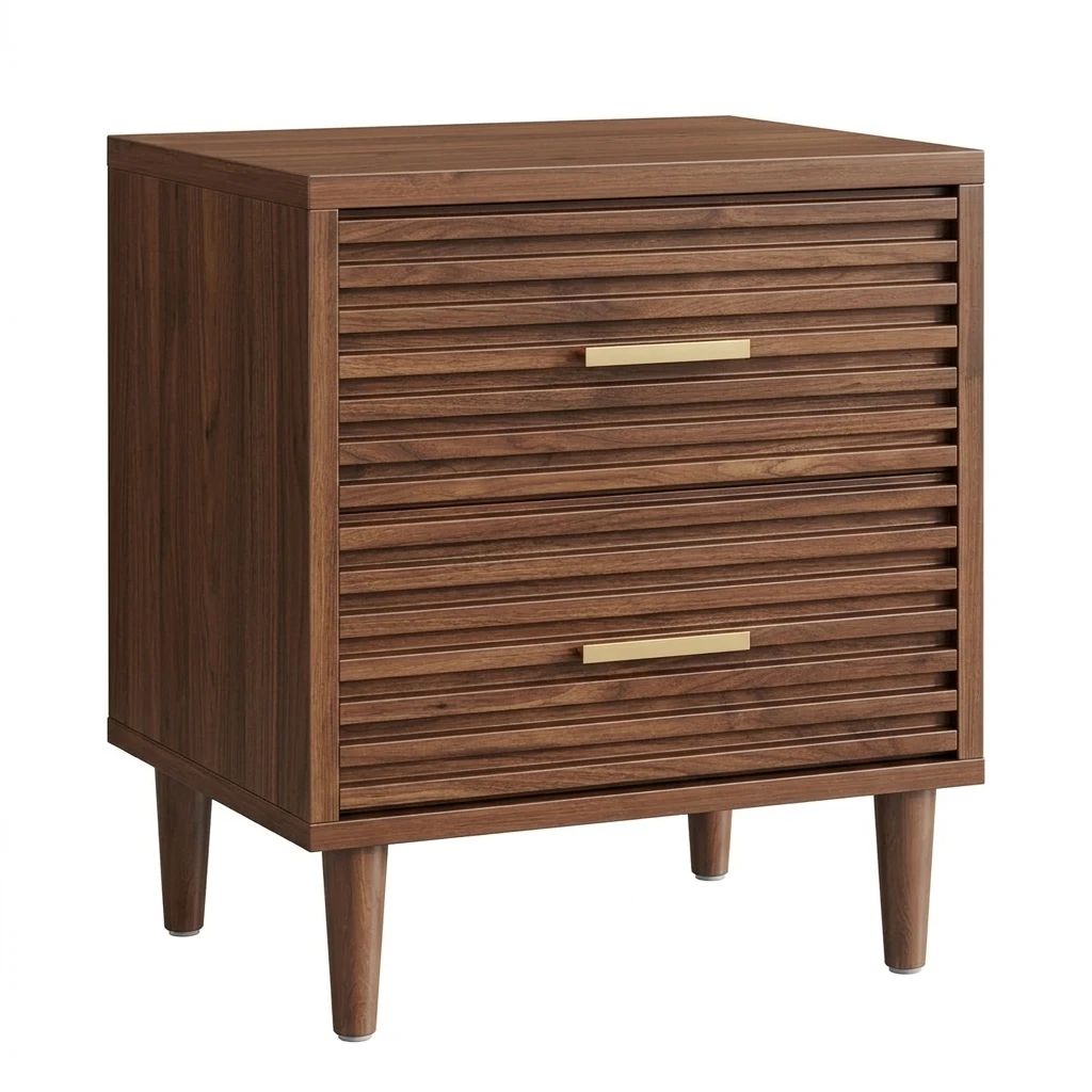 Fluted Two-Drawer Nightstand